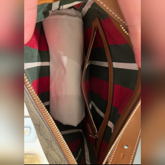 NWT Gucci GG Emblem Monogram Canvas Leather Trim Small Shoulder Bag 2 Straps - Picture 11 of 15